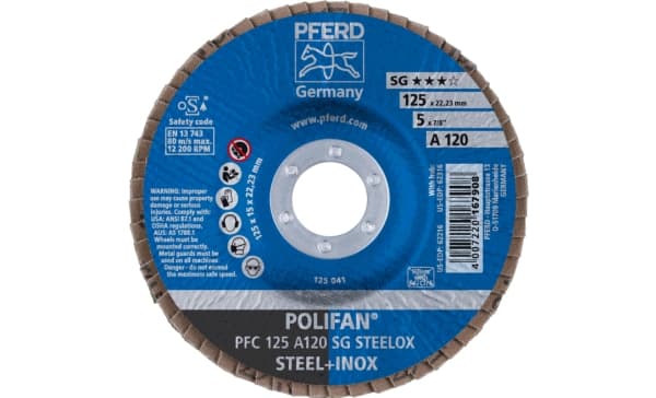 PFERD PFC 125 A 120 SG STEELOX, Metalli, 12200 RPM, 12,5 cm, 10 kpl