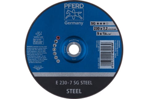 PFERD E 230-7 SG STEEL, Metall, 6600 RPM, 23 cm, 7,2 mm, 10 styck
