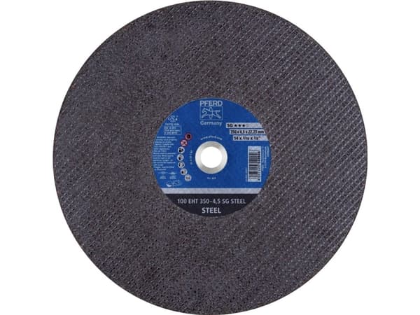 PFERD 100 EHT 350-4,5 SG STEEL/22,23, Stål, Støpejern, PFERD, 2,22 cm, 35 cm, 5500 RPM, 10 stykker