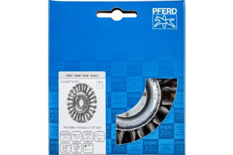 PFERD POS RBG 11512/22,2 CT ST 0,50, 11,5 cm, 11,5 cm, Stål, Gjutjärn, Trä, 12500 RPM, 272 g, 148 mm