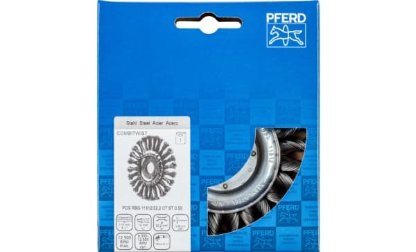 PFERD POS RBG 11512/22,2 CT ST 0,50, 11,5 cm, 11,5 cm, Stål, Gjutjärn, Trä, 12500 RPM, 272 g, 148 mm