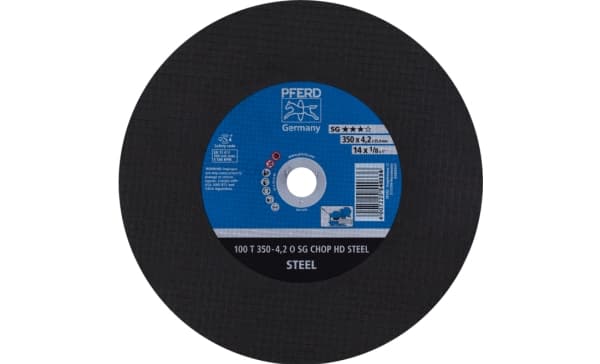 PFERD 100 T 350-4,2 O SG CHOP HD STEEL/25,4, Stål, PFERD, 2,54 cm, 35 cm, 5500 RPM, 10 stykker