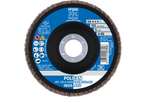 PFERD PFC 125 A-COOL 80 SG INOX+ALU, Metall, 12200 RPM, 12,5 cm, 10 stykker