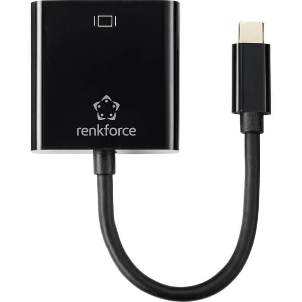 Renkforce RF-4679564 USB-C® / VGA Adapter [1x USB-C® hane - 1x VGA hona] Svart 10.00 cm