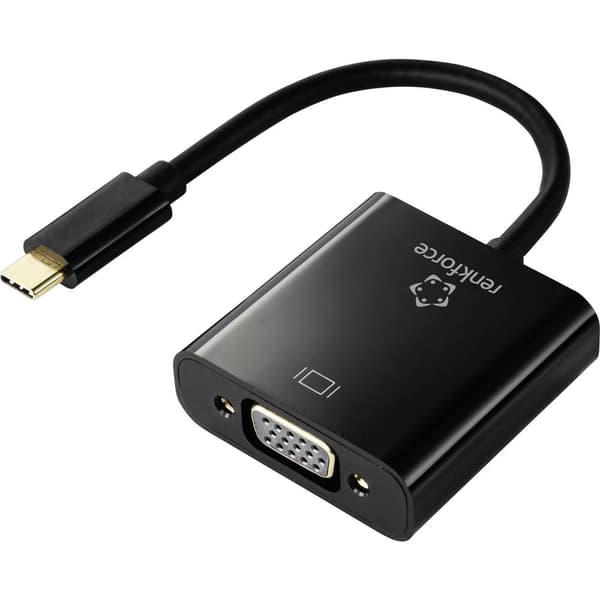 Renkforce RF-4679564 USB-C® / VGA Adapter [1x USB-C® hane - 1x VGA hona] Svart 10.00 cm