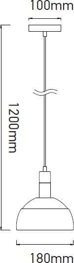 V-TAC VT-7100 1x60W taklampa (3922)
