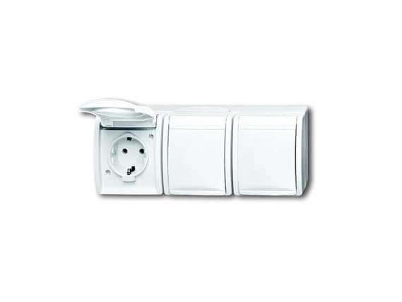 Busch-Jaeger 2084-0-0712, CEE 7/3, 2P+E, Valkoinen, IP44, 250 V, 16 A Valkoinen