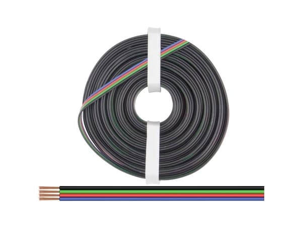 Donau Elektronik 419-010 Johdin 4 x 0,25 mm² Musta, vihreä, punainen, sininen 10 m