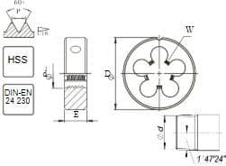 Fanar Die NPT 1" -11.1/2 DIN-24230 HSS 800 (N1-121001-4639)