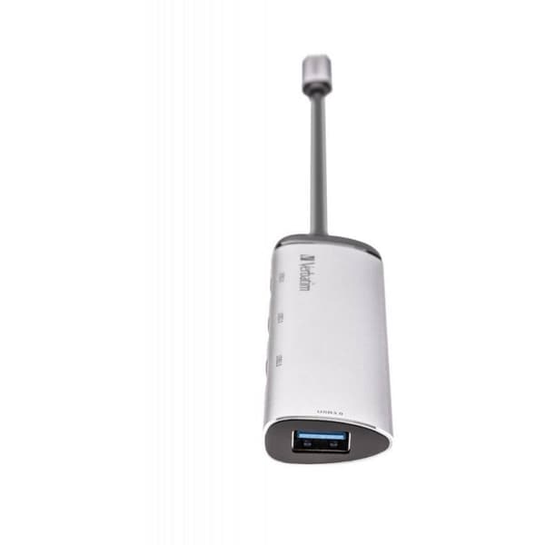 Verbatim 4 Port USB-Hub 3.0 med USB-C-kontakt, LED-display Grå