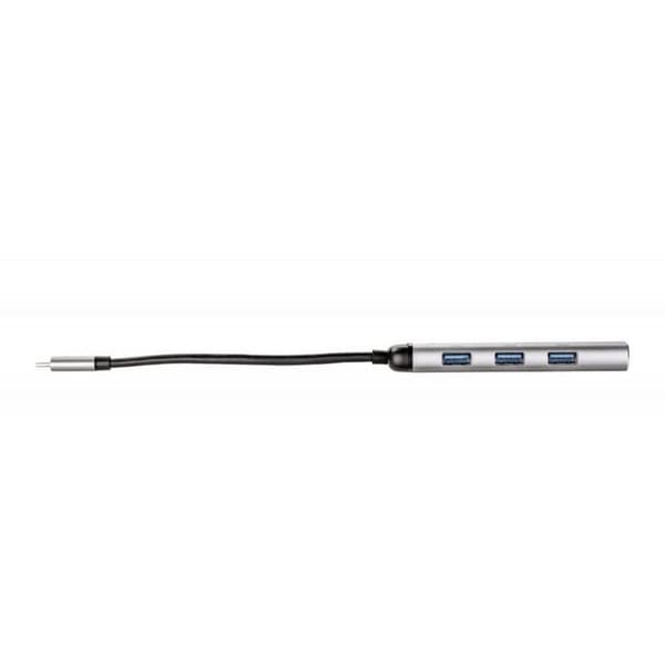 Verbatim 4 Port USB-Hub 3.0 med USB-C-kontakt, LED-display Grå