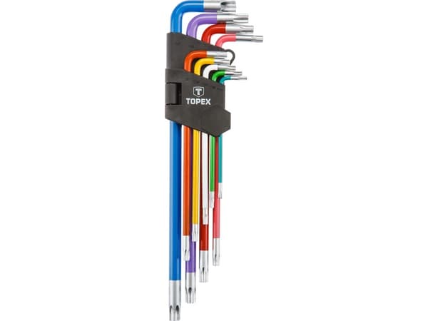 Topex Torx nøkkelsett, type L T10-T50 9 stk. (35D969)