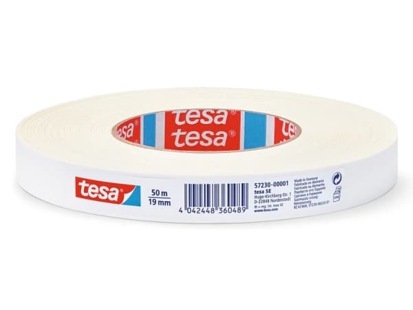 tesa innendørs uteareal 19 mmx50 m 57230-00001-02 Tekstiltape Hvid (L x B) 50 m x 19 mm 1 stk.
