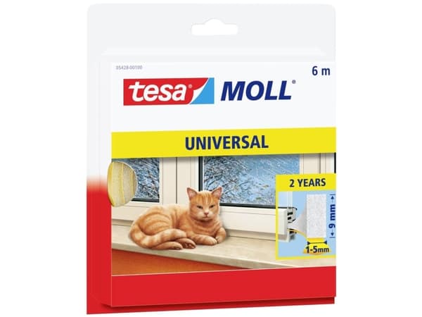 tesa UNIVERSAL 05428-00100-00 Tætningsbånd tesamoll® Hvid (L x B) 6 m x 9 mm 1 stk