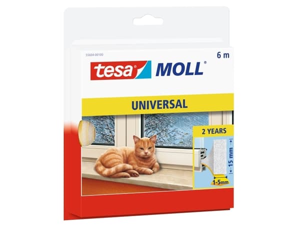 tesa UNIVERSAL 05428-00100-00 Tætningsbånd tesamoll® Hvid (L x B) 6 m x 9 mm 1 stk