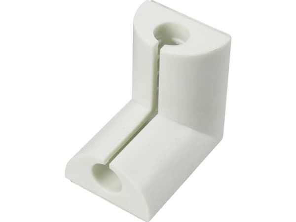 TRU COMPONENTS Kabelclips 1226938 Bundt-Ø-område 8 mm (max) Til vinkelmontering Hvid 1 stk