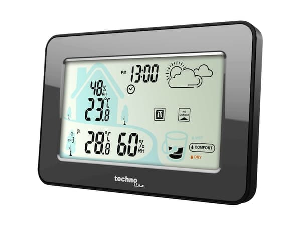 Technoline WS 9490, Musta, Lämpömittari sisäkäyttöön, Lämpömittari ulkokäyttöön, Lämpömittari, Lämpömittari, 5%, 1 °C