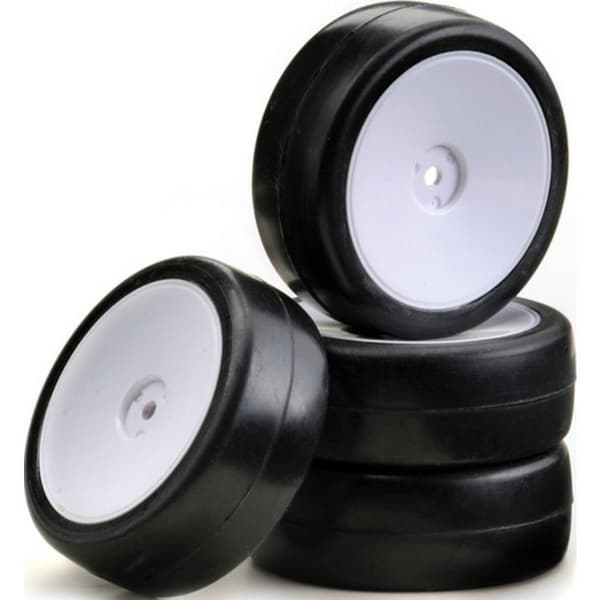 Absima 1:10 Touringbil Kompletta hjul Slick Disk Vit 4 st