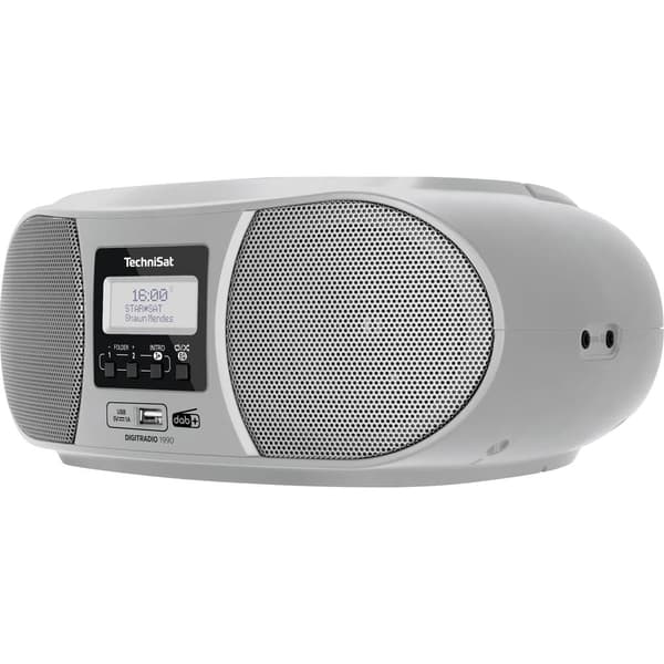 CD-radio TechniSat DIGITRADIO 1990 DAB+, FM Batteri-laddningsfunktion, Väckningsfunktion Silver