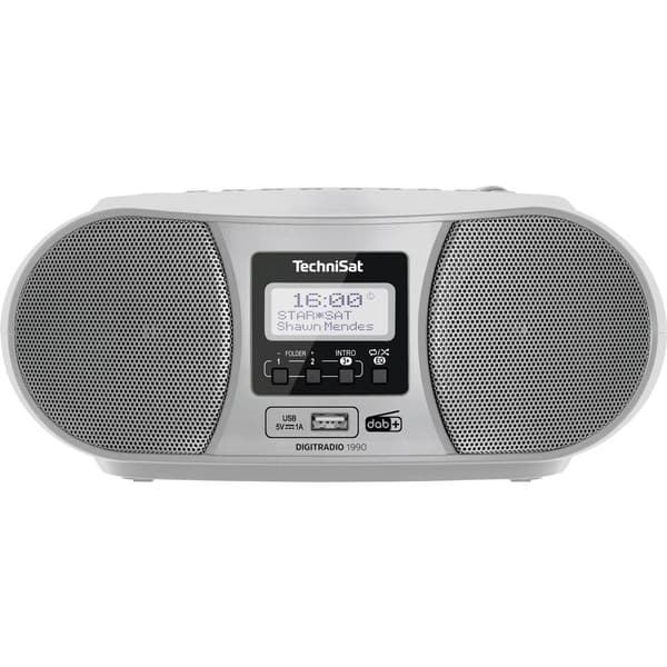 CD-radio TechniSat DIGITRADIO 1990 DAB+, FM Batteri-laddningsfunktion, Väckningsfunktion Silver