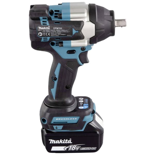 Makita DTW701RTJ Slagskruvdragare batteri 700 Nm 18 V Antal batterier som ingår 2 5 Ah inkl. 2x batterier, inkl. laddar