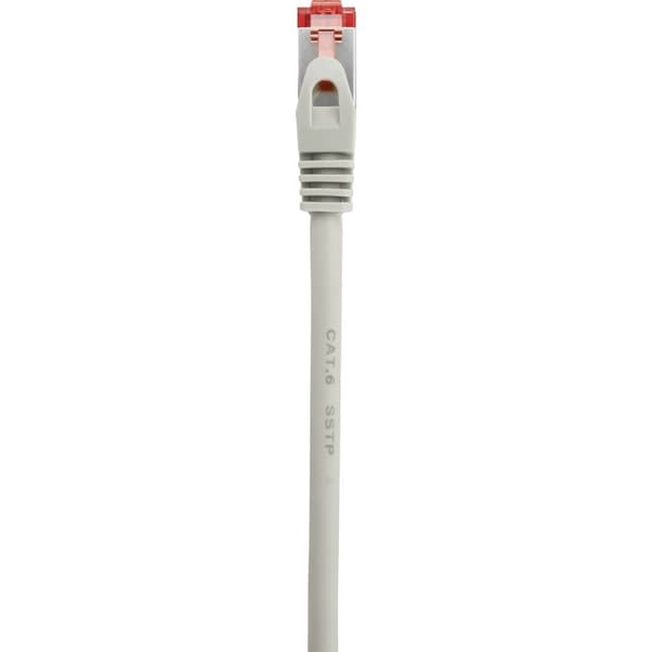Renkforce RF-4724266 RJ45 Nätverkkabel, Patchkabel CAT 6 S/FTP 5.00 m Grå med låsskydd, guldpläterad kontakt, Flamskydd