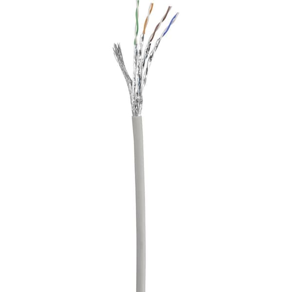 Renkforce RF-4724266 RJ45 Nätverkkabel, Patchkabel CAT 6 S/FTP 5.00 m Grå med låsskydd, guldpläterad kontakt, Flamskydd