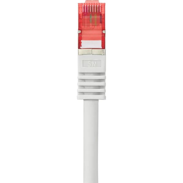 Renkforce RF-4724266 RJ45 Nätverkkabel, Patchkabel CAT 6 S/FTP 5.00 m Grå med låsskydd, guldpläterad kontakt, Flamskydd