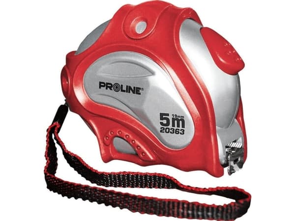 Pro-Line målebånd 5m x 19mm, dobbeltsidig, hvit, magnetisk (20365)