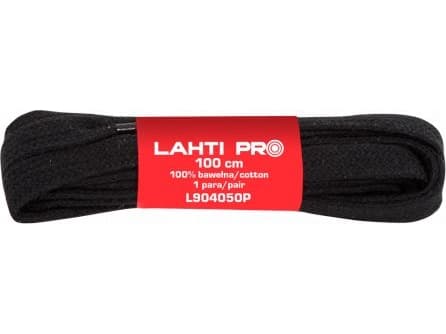 Lahti Pro FLATE LÅSER 100 % BOMULL SVART L904052P, 10PAR, 120CM, LAHTI