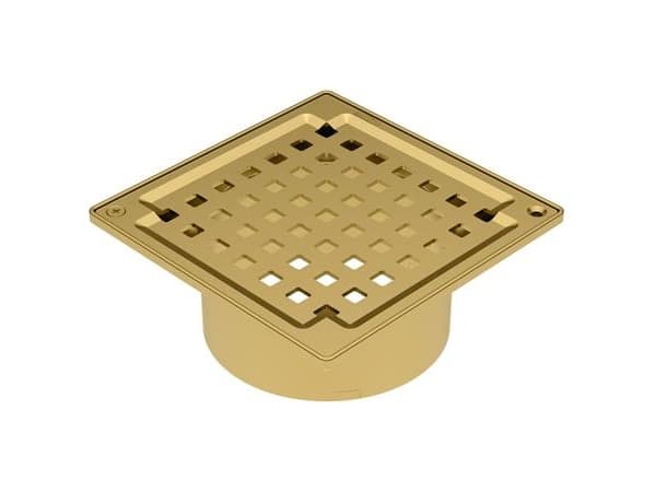 Blücher overdel SQUARE - Uden bærering, messingfarvet, til beton, 145x145mm, Stål