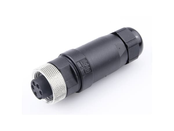 Molex 1300340005 Mini-Change Trunk Connector, Threaded, Single Keyway, Straight Female, 5 Poles