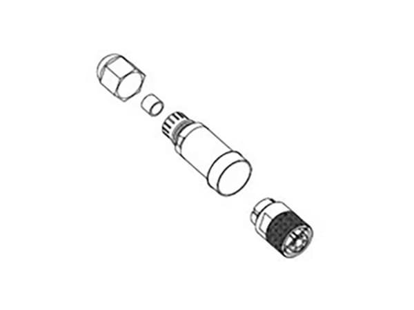 Molex 1300340005 Mini-Change Trunk Connector, Threaded, Single Keyway, Straight Female, 5 Poles