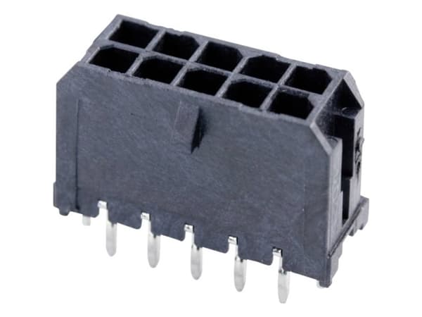 Molex 430451024 Micro-Fit 3.0 Vertical Header, 3.00mm Pitch, Dual Row, 10 Circuits, with PCB Press-fit Metal Retention Cl