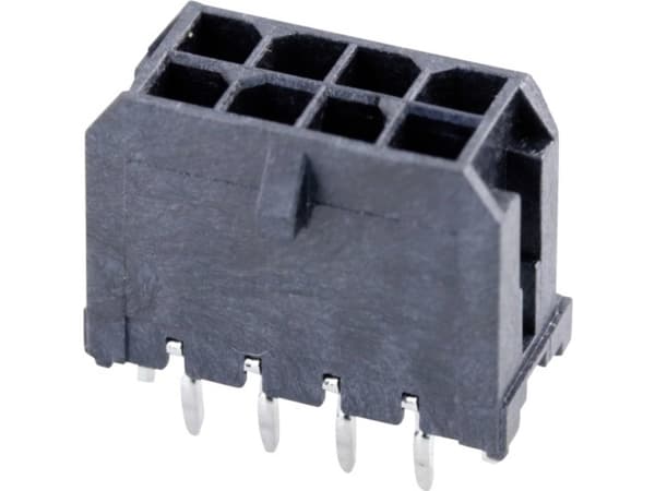Molex 430450826 Micro-Fit 3.0 Vertical Header, 3.00mm Pitch, Dual Row, 8 Circuits, with PCB Press-fit Metal Retention Cli