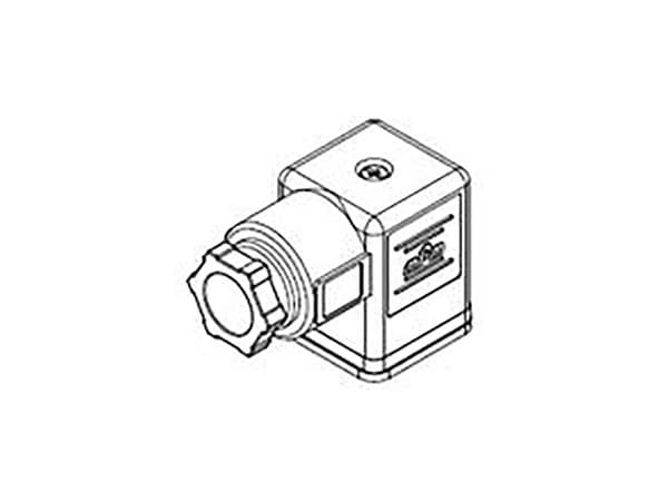 Molex 1210230612 mPm DIN Valve Connector, Form A-18mm, PG9 Internal Threads, 2 Pole Plus Ground, Black, Nitrile Gasket, Bu