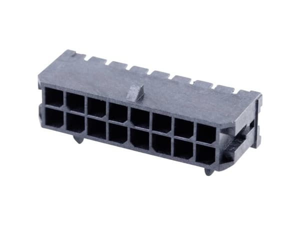 Molex Indbygningsstiftliste (standard) Samlet antal poler 16 Rastermål: 3 mm 430451601 1 stk Tray
