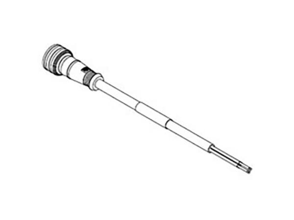 Molex 1200795023 Ultra-Lock (M12) Single-Ended Cordset, 8 Poles, Female (Straight) to Pigtail, 24 AWG, PUR Cable, 2.0m (6.