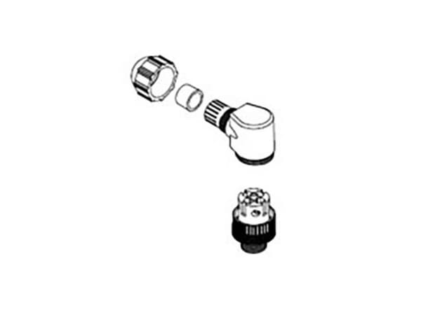Molex 1200710049 Micro-Change (M12) Single Keyway with PG7 Cable Fitting, 90° Angle Male, 5 Poles, Cable Diameter 3.30-6.6