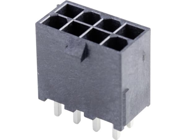 Molex 462071208 4.20mm Pitch, Mini-Fit Jr. Reflow Solder Capable Header, Dual Row, Vertical, 8 Circuits, 3.18mm PCB Thick