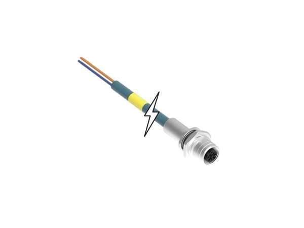 Molex 1300540012 Ultra-Lock (M12) Single-Ended Receptacle, 4 Poles, Female (Straight) to Pigtail, Length 0.20m (7.87)