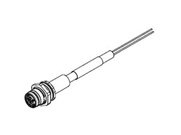 Molex 1300540012 Ultra-Lock (M12) Single-Ended Receptacle, 4 Poles, Female (Straight) to Pigtail, Length 0.20m (7.87)