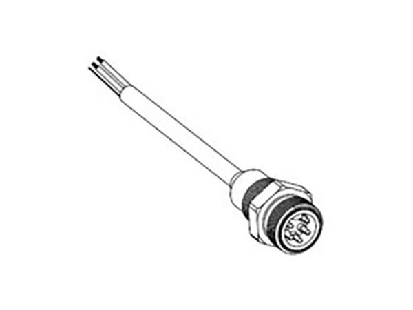 Molex 1300390302 DeviceNet Trunk Receptacle, 5 Poles, 1/2 - 14 NPT, Male (Straight) to Leads, 4.0m (13.12) Length