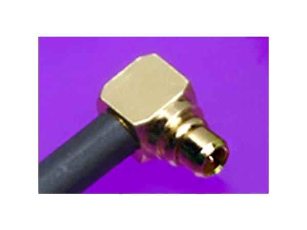 Molex 734150953 50 Ohms, MMCX Right-Angle Plug, Crimp, 0.76µm Gold (Au) Plating Over Nickel (Ni), Per Commercial Requirem
