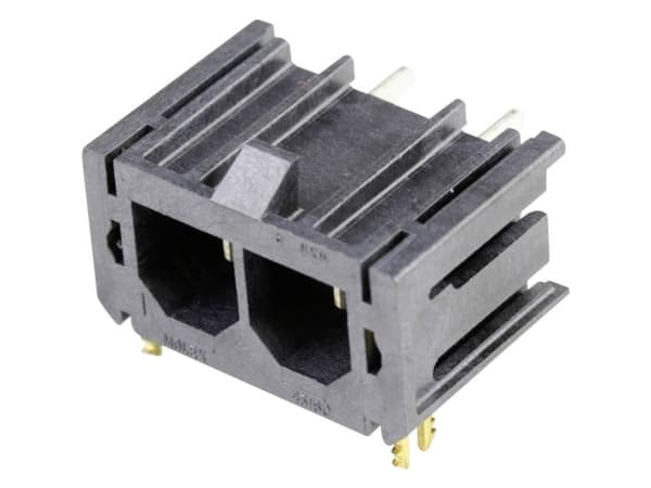 Molex 1720430202 Super Sabre Right-Angle Header, 2 Circuit, Short Solder Tail with Board Lock, Complies with UL1977 Finger