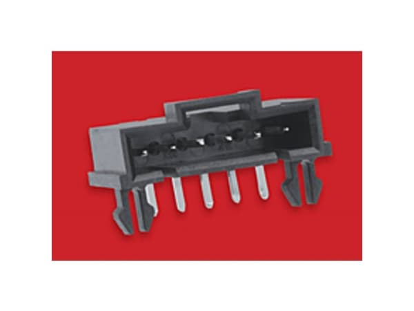Molex 705510040 2.54mm Pitch SL Header, Single Row, Right Angle, 3.05mm Pocket, Shrouded, with Beveled Plastic Peg, 6 Cir