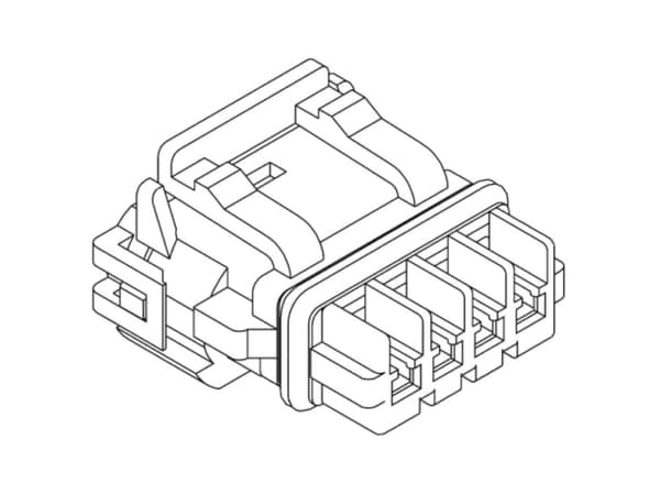 Molex 521170241 Mizu-P25 5.00mm Pitch Waterproof Wire-to-Wire Receptacle Housing, 2 Circuits, Black