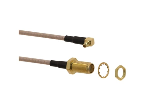 Molex 897616820 SMA Jack-to-MMCX Right-Angle Plug Assembly, RG-316 Cable, Length 152.4mm, 50 Ohms
