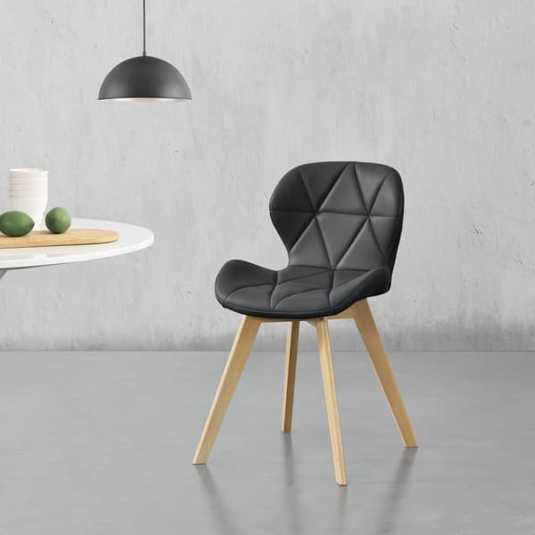 [en.casa] Stol Älmhult set om 4-81x57x49cm-konstläder-bok-vadderad-svart