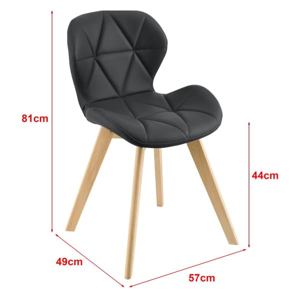 [en.casa] Stol Älmhult set om 4-81x57x49cm-konstläder-bok-vadderad-svart